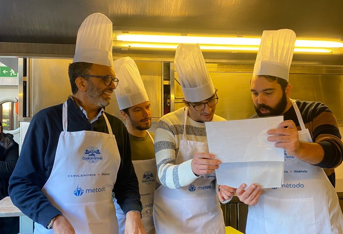 Team-building de cozinhar em grupo, receitas deliciosas